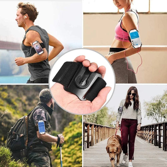 3 in 1 Running Phone Armband, 360Rotatable Bike Phone Holder, with Rugged Case, Black