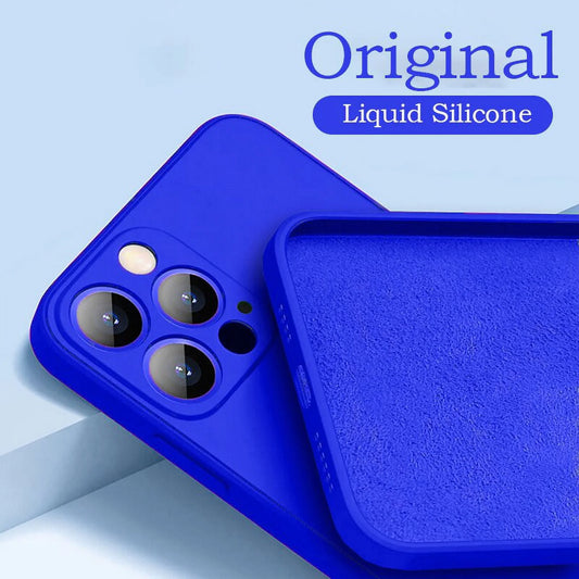New Phone Case for Iphone 15 14 13 11 12 Pro Max Mini X XS Max 15 plus Silicone Solid Color Fall and Collision Protection Cover