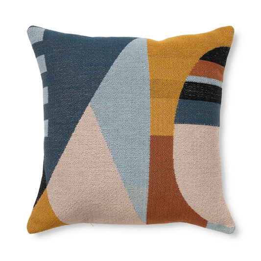 Modern Throw Pillow, Geo Face, Multi, 18" Square, 1 per Pack