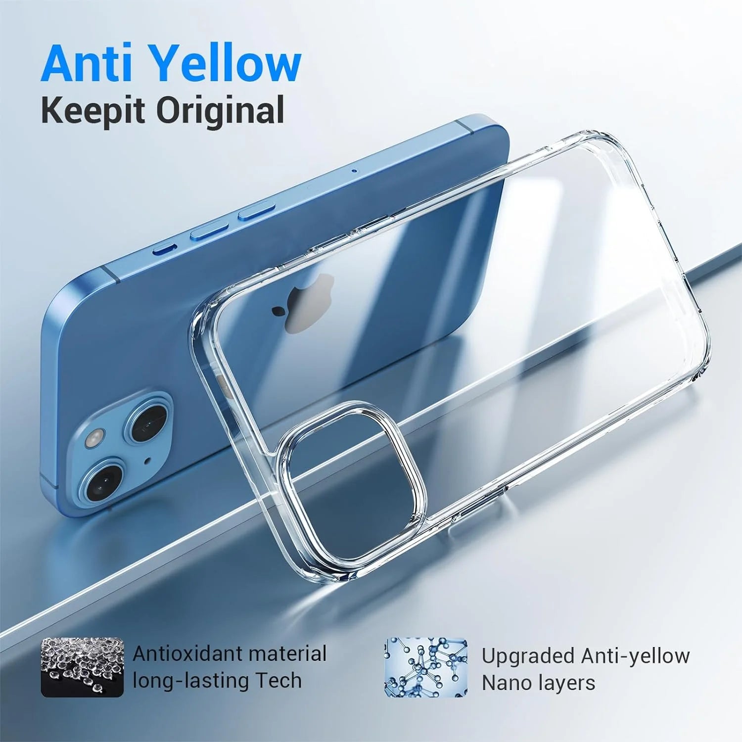 Heavy Duty Transparent Phone Case Designed for Apple Iphone 15 Clear Case with 2 Screen Protector and 2 Camera Lens, Shockproof Dropproof Slim Clear Case for Apple Iphone 15