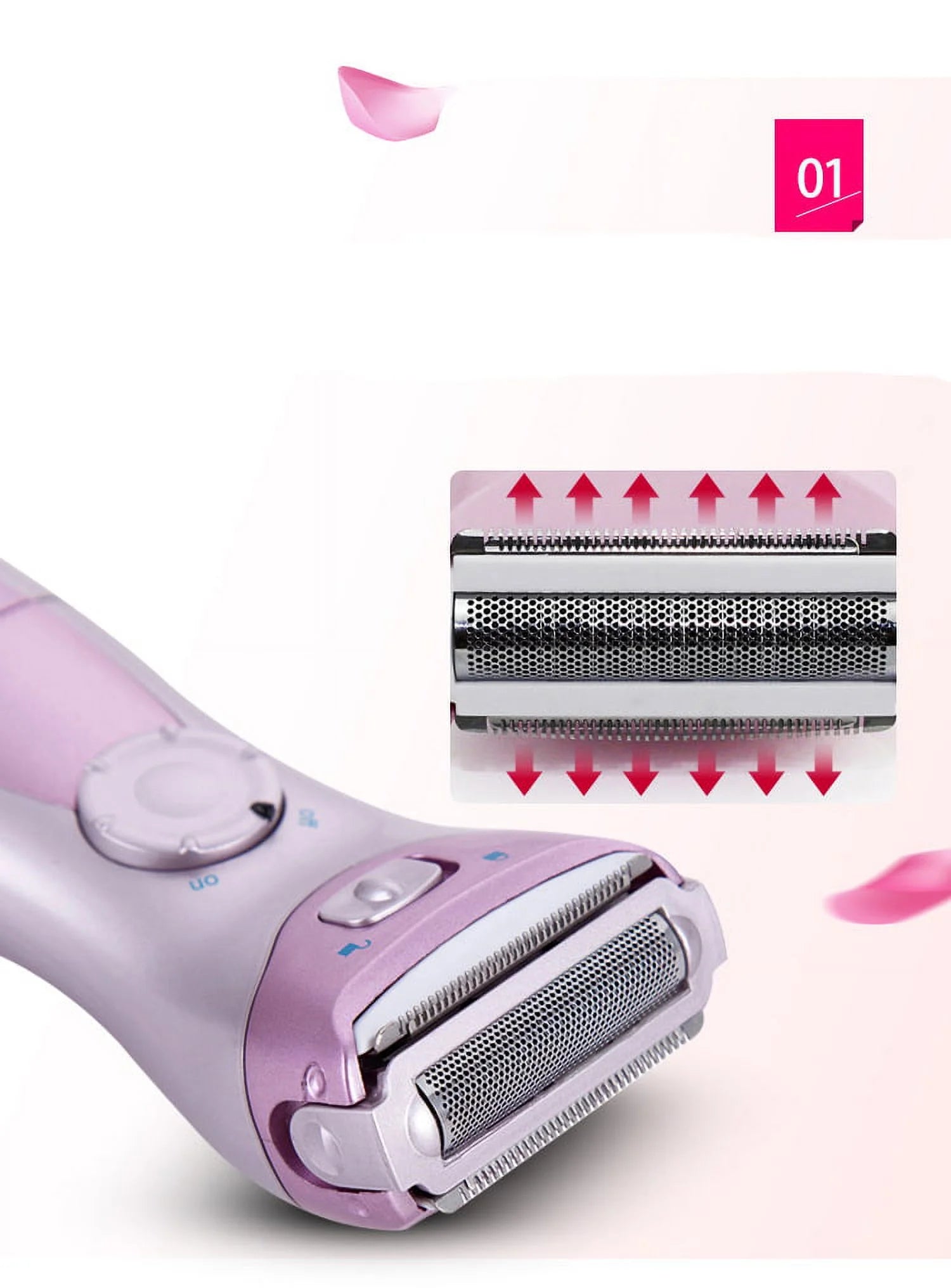 1 Pc Electric Shaver for Women,Shaver Wet & Dry Hair Removal Razor,Waterproof Body Hair Remover,Painless Electric Razor for Legs,Face & Bikini,Portable Trimmer for Face Legs Underarms