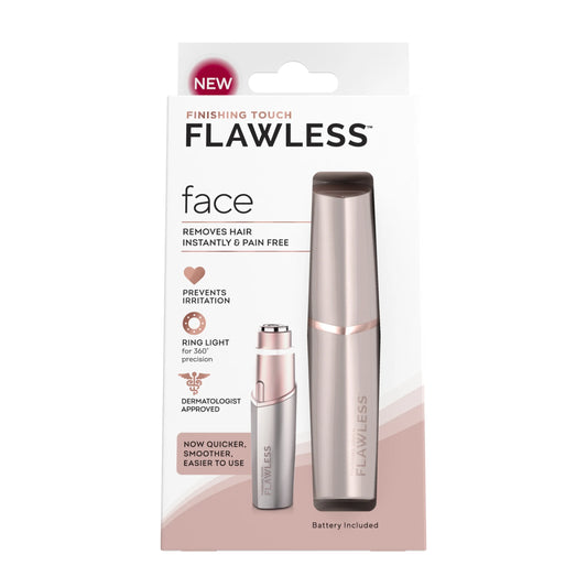 Finishing Touch  Facial Hair Remover for Women, Rose Gold Electric Face Razor with LED Light