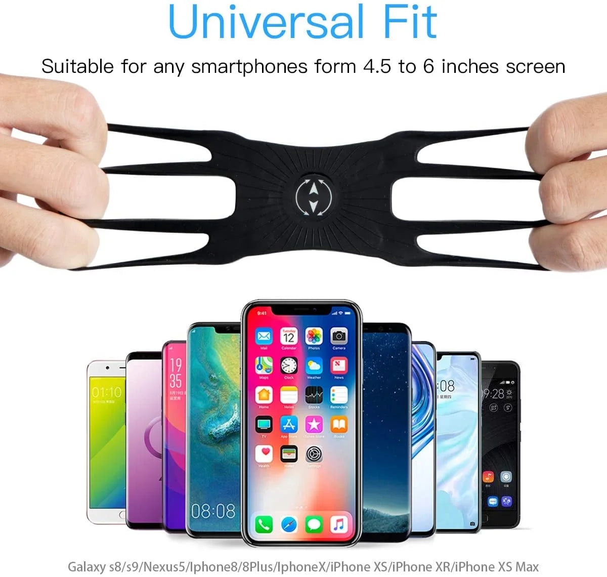 3 in 1 Running Phone Armband, 360Rotatable Bike Phone Holder, with Rugged Case, Black
