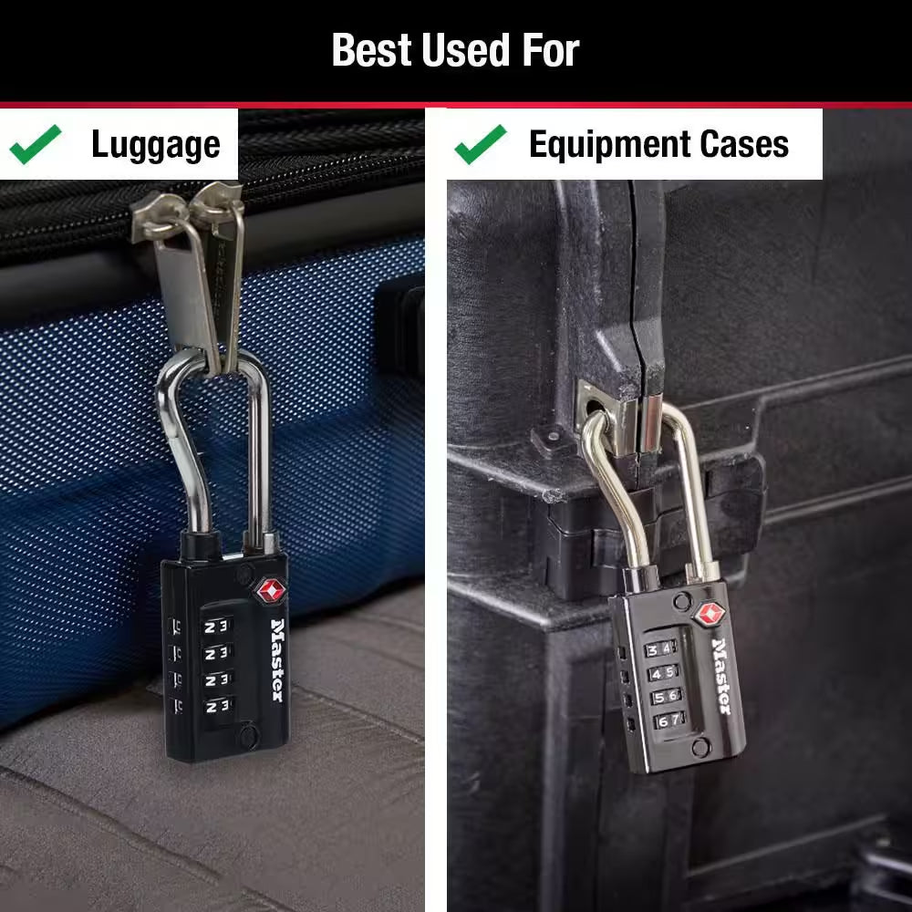 TSA Approved Combination Luggage Lock, Resettable, Extended Shackle