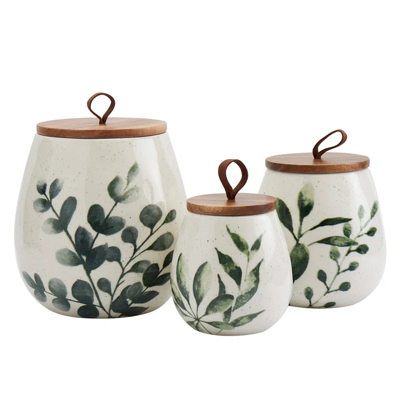 On the Counter  3 Piece Canister Set Greenleaf