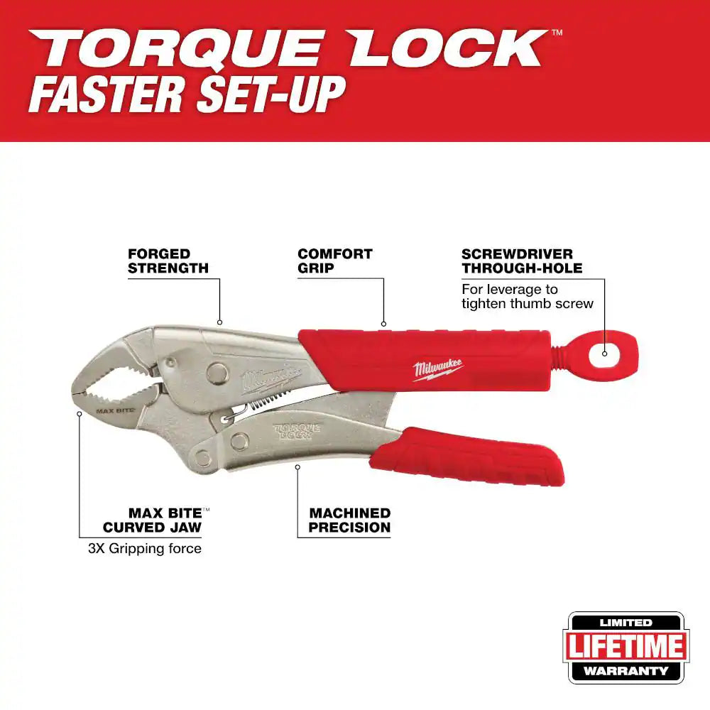 10 In. Gripped Curved Jaw Locking Pliers with Maxbite