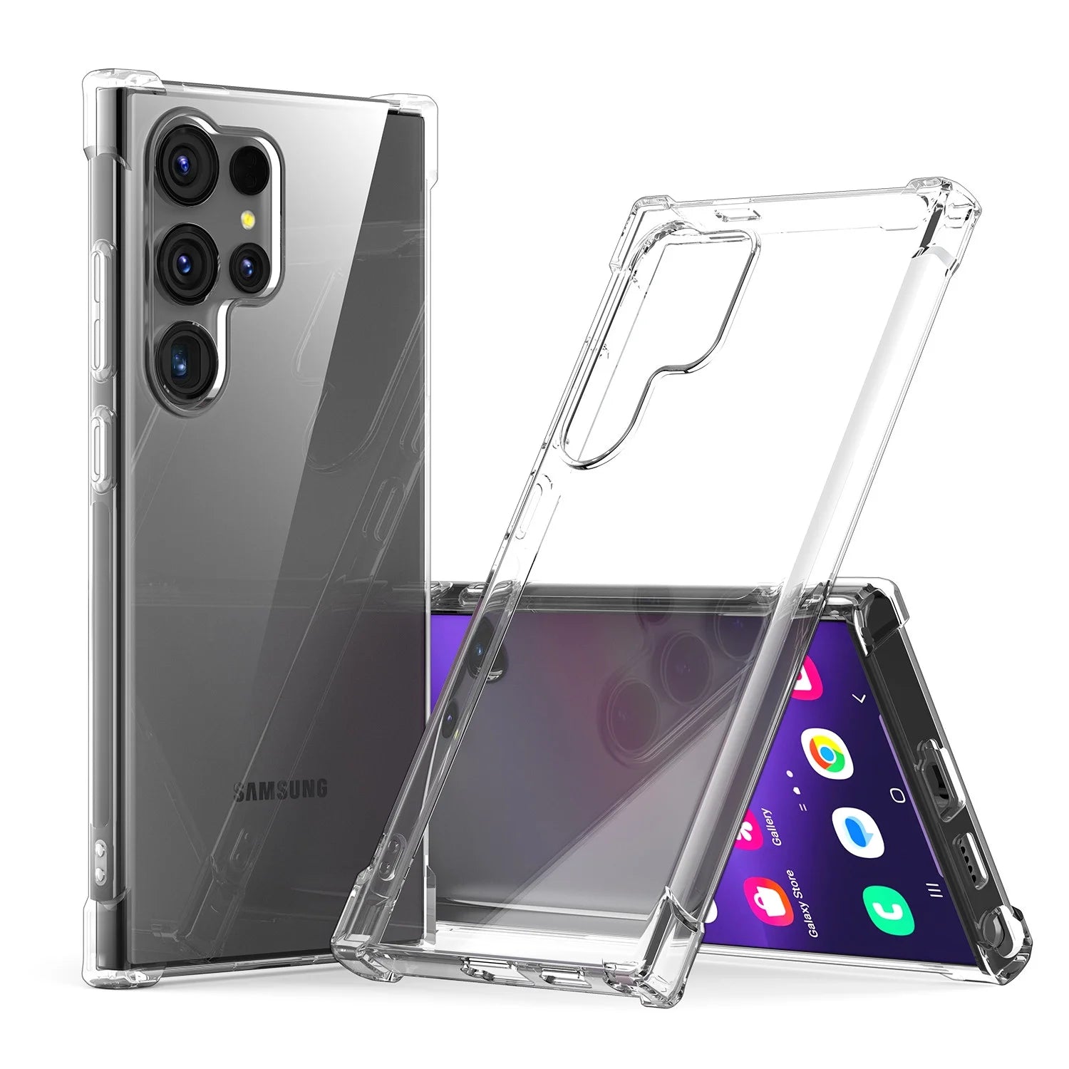 Case for Samsung Galaxy S24 Ultra/S24 Plus/S24 Shockproof TPU Crystal Phone Cover, Clear