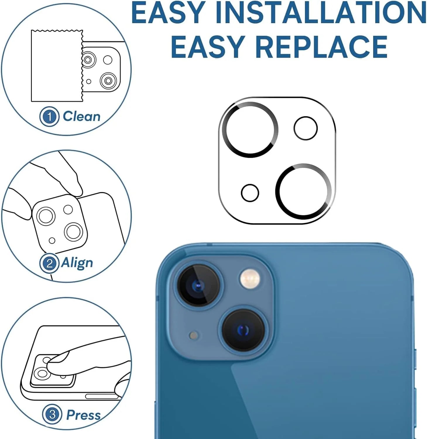Heavy Duty Transparent Phone Case Designed for Apple Iphone 15 Clear Case with 2 Screen Protector and 2 Camera Lens, Shockproof Dropproof Slim Clear Case for Apple Iphone 15