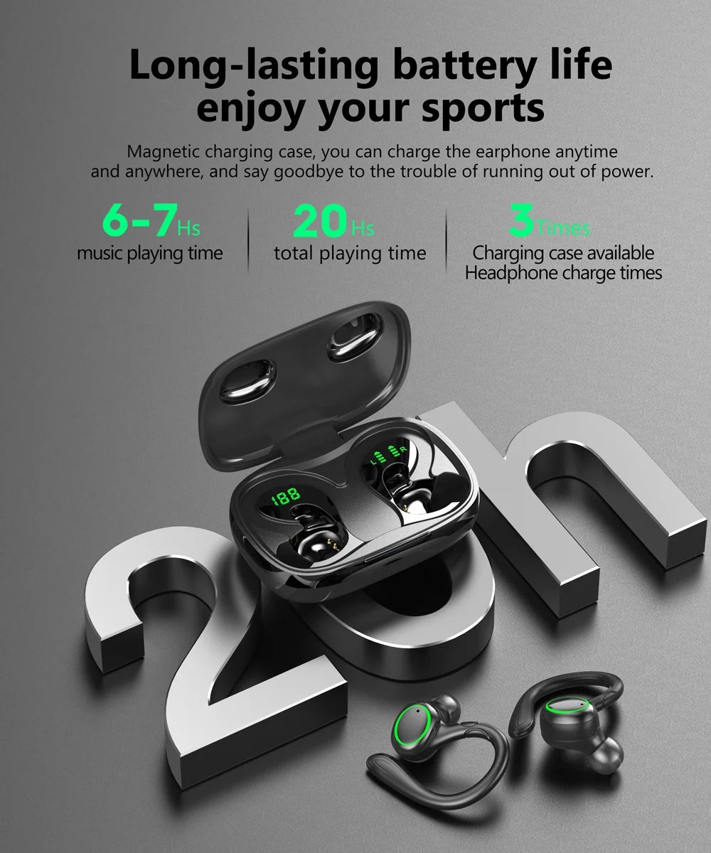 Wireless Earbuds, Bluetooth 5.3 Headphones Bass Stereo, Bluetooth Earbuds with Noise Cancelling Mic, IP7 Waterproof in Ear Earphones, 36H LED Display Ear Buds for Laptop Pad Phones Sports