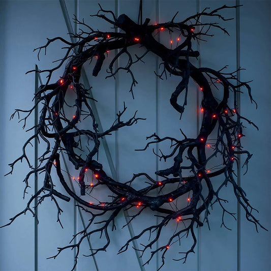 Outdoor Wreaths for Front Door Halloween Dead Branch Garland Decoration Glowing Black Branch Garland Dead Branch Door Wreaths for Front Door outside All Season