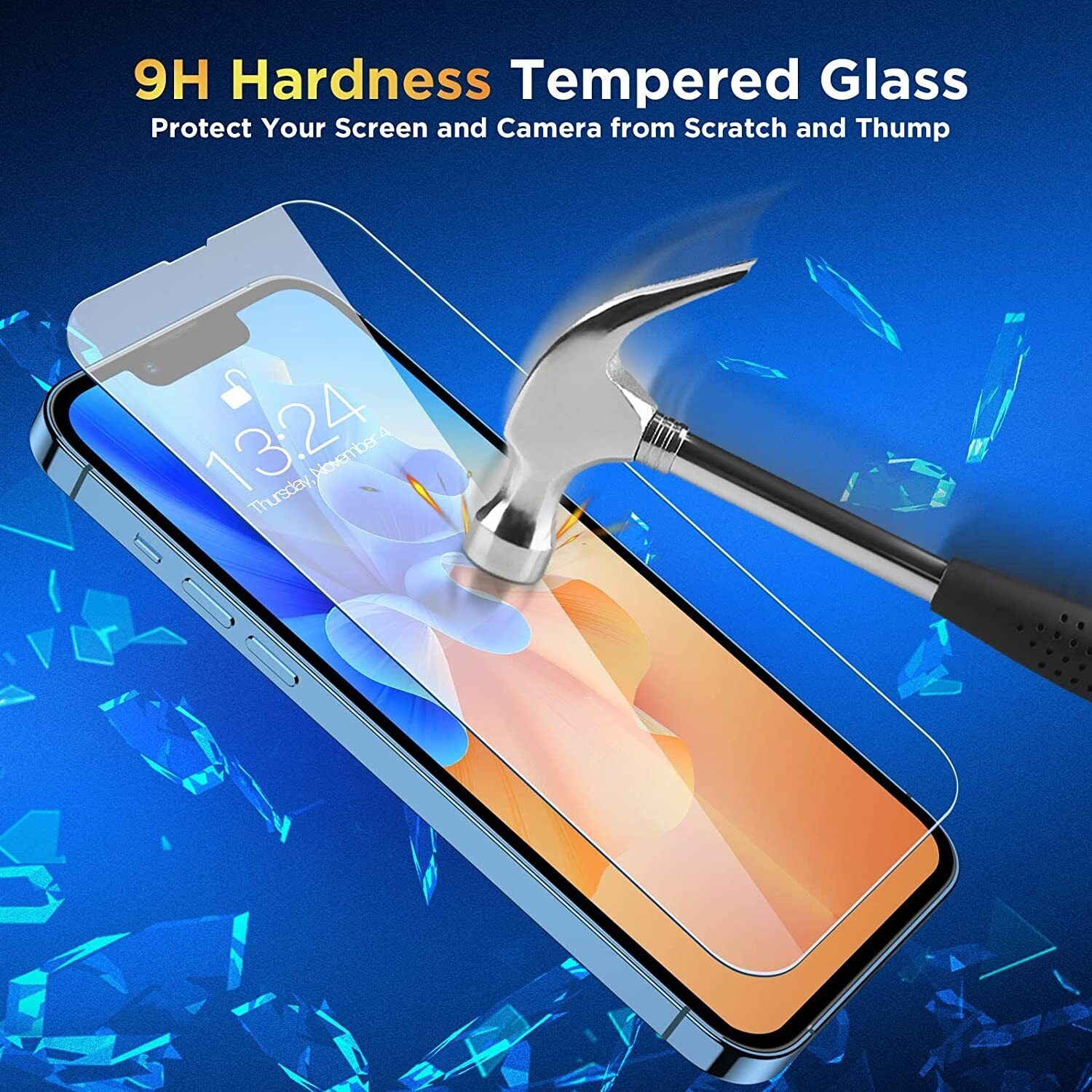 For Iphone 16 15 14 13 12 11 Pro Max Tempered Glass Screen + Camera Protector