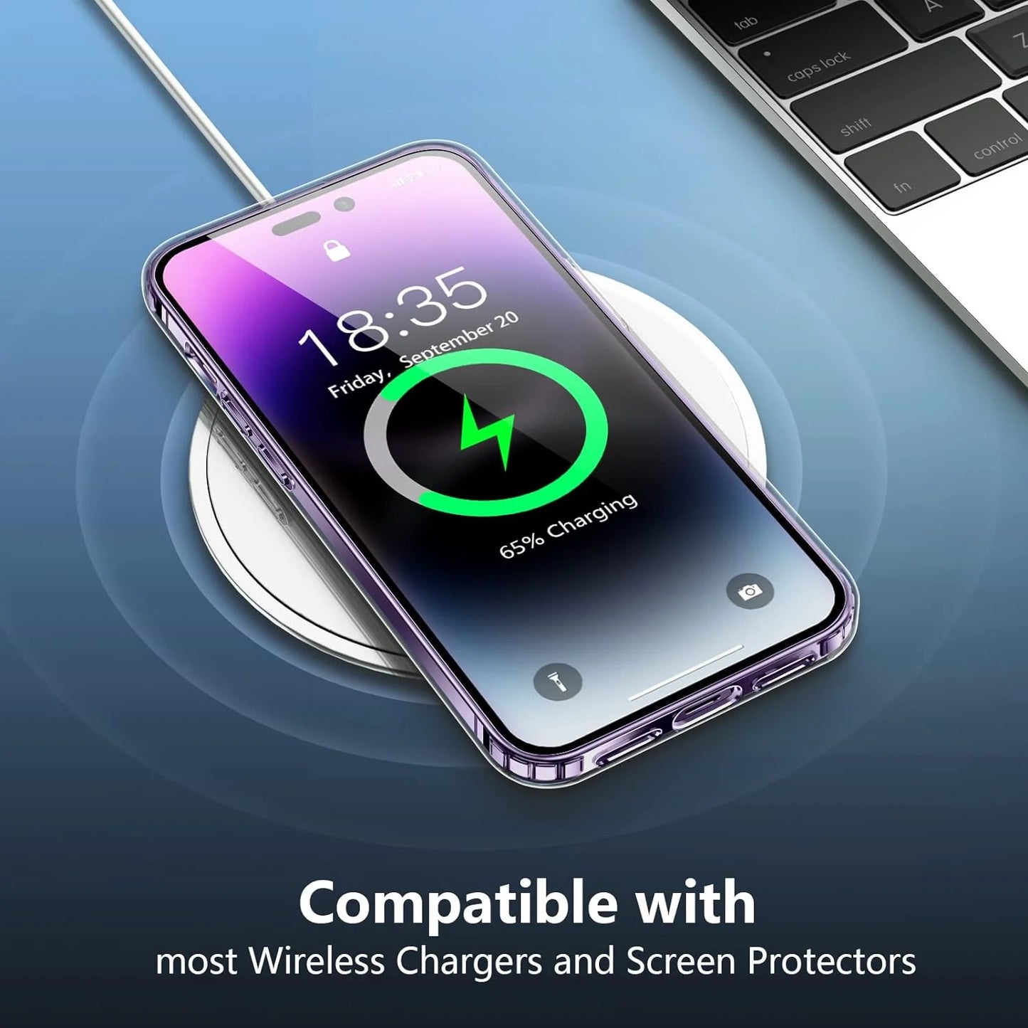 Heavy Duty Transparent Phone Case Designed for Apple Iphone 15 Clear Case with 2 Screen Protector and 2 Camera Lens, Shockproof Dropproof Slim Clear Case for Apple Iphone 15
