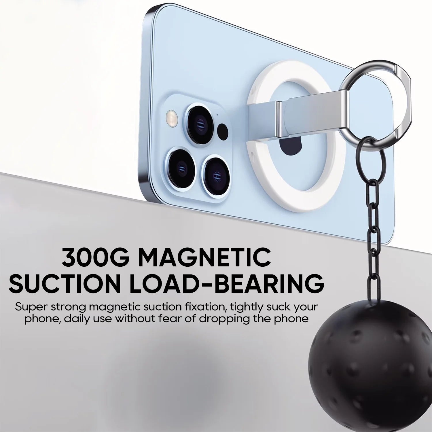 Cell Phone Ring Holder Stand, 360 Degree Rotation Finger Ring Kickstand Ultra-Thin Magnetic Car Mount Cell Phone Back Grip Foldable Stand, Purple