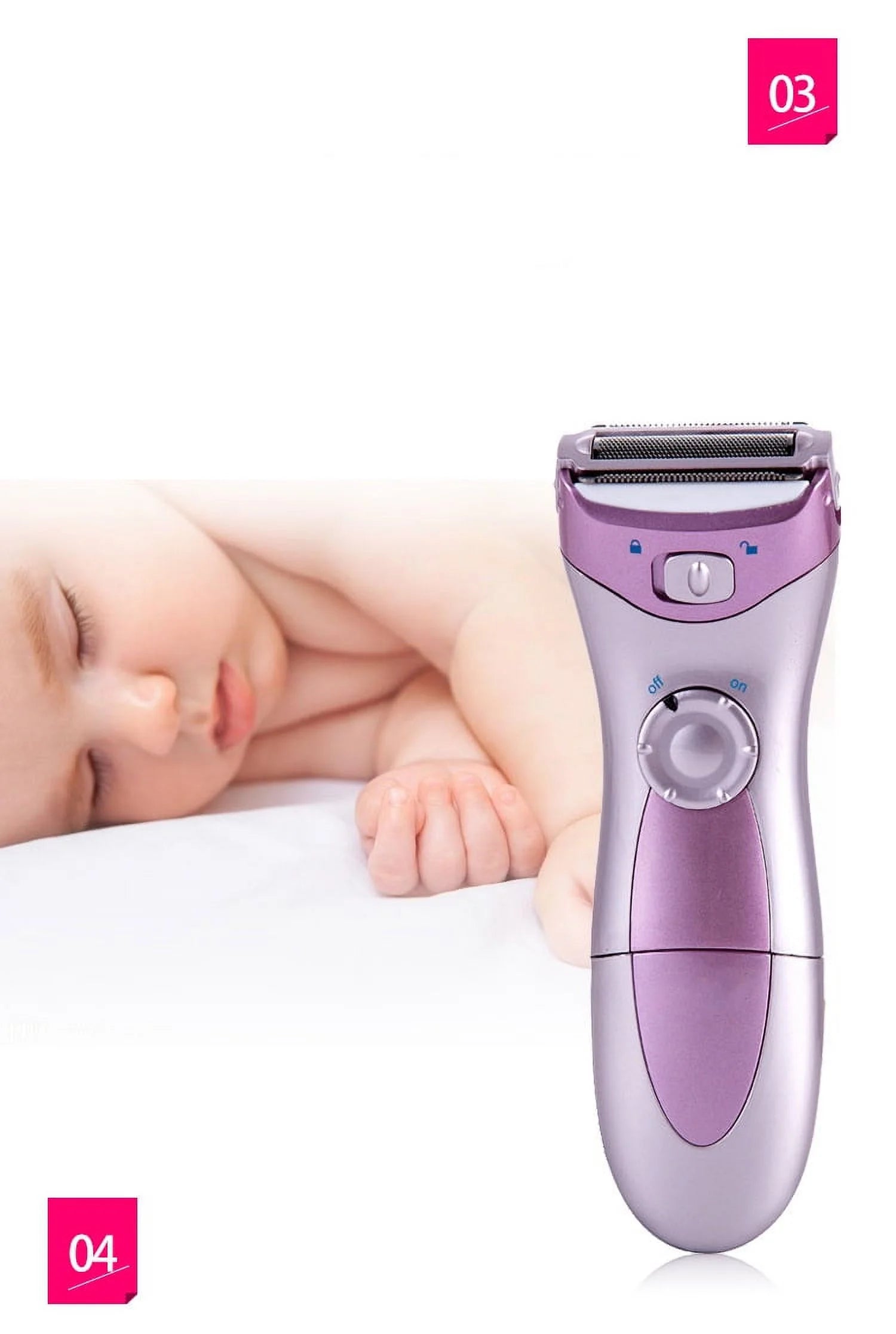 1 Pc Electric Shaver for Women,Shaver Wet & Dry Hair Removal Razor,Waterproof Body Hair Remover,Painless Electric Razor for Legs,Face & Bikini,Portable Trimmer for Face Legs Underarms