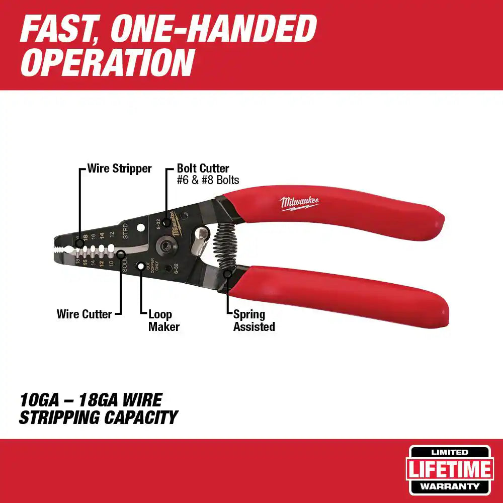 7 In. Wire Stripper with Wire Cutter and Bolt Cutter