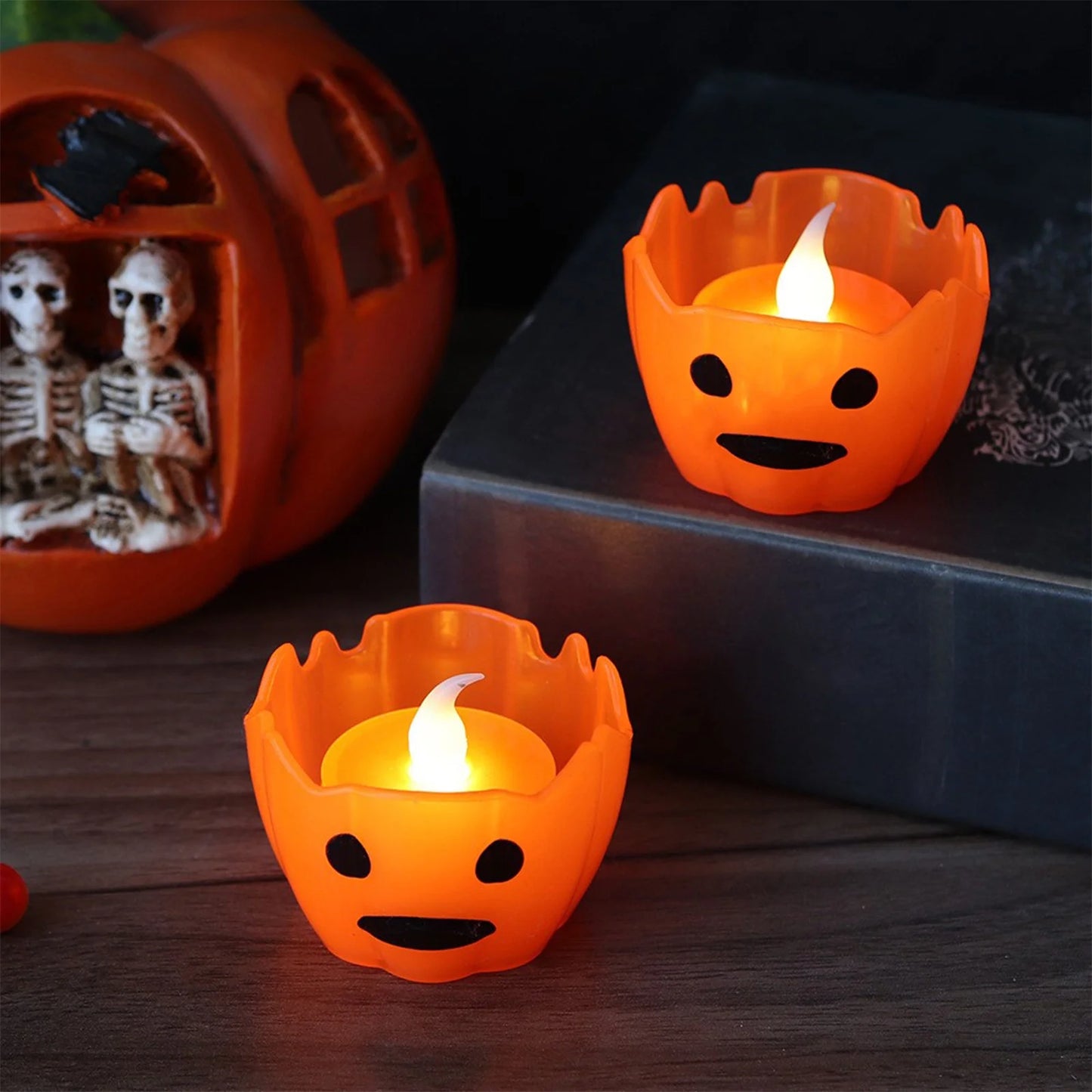 Christmas Clearance  Halloween Lights,Halloween Orange Pumpkin Lights Decorations Battery Operated Lights Exquisite LED Orange Lights for Halloween Children'S Birthday Halloween Gifts
