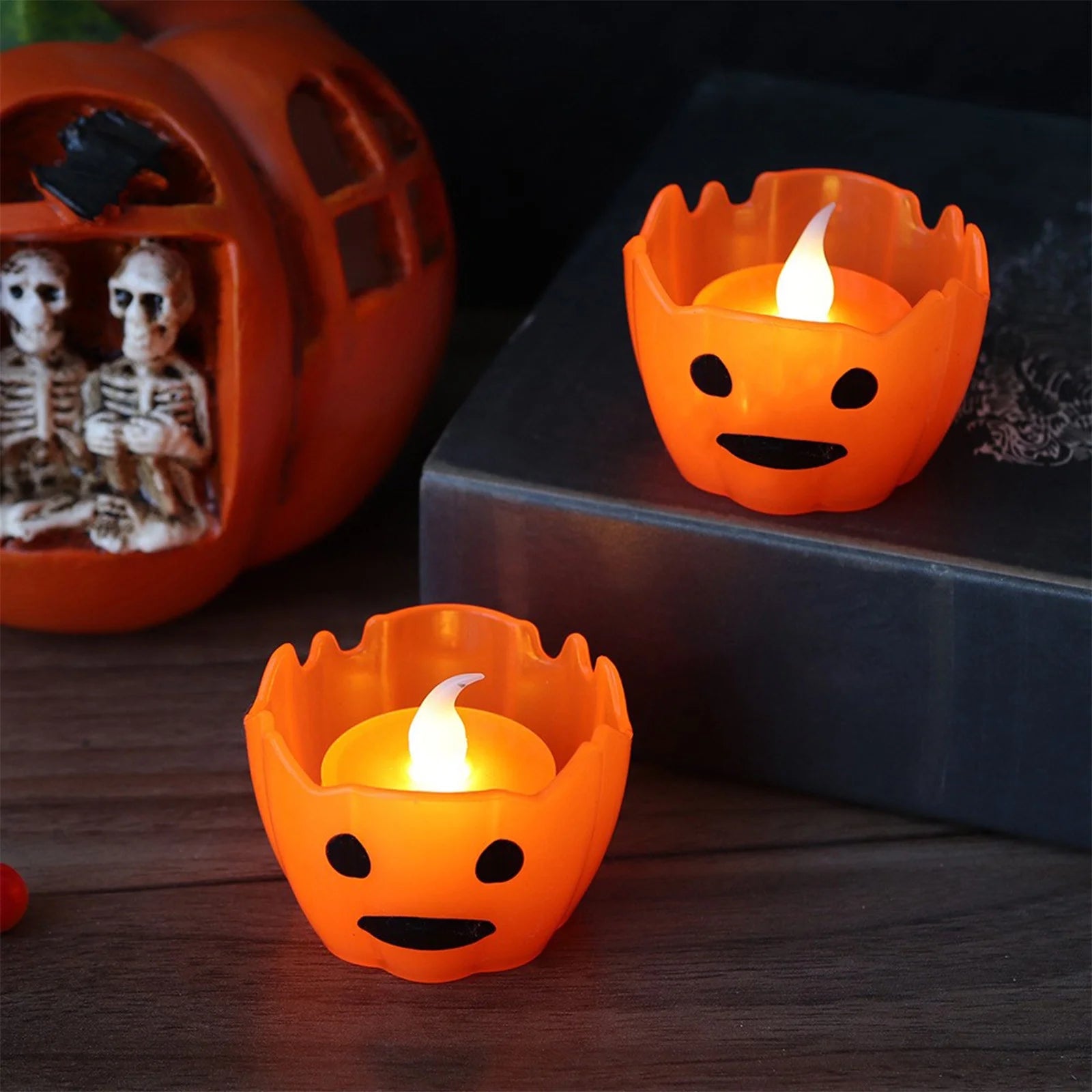 Christmas Clearance  Halloween Lights,Halloween Orange Pumpkin Lights Decorations Battery Operated Lights Exquisite LED Orange Lights for Halloween Children'S Birthday Halloween Gifts