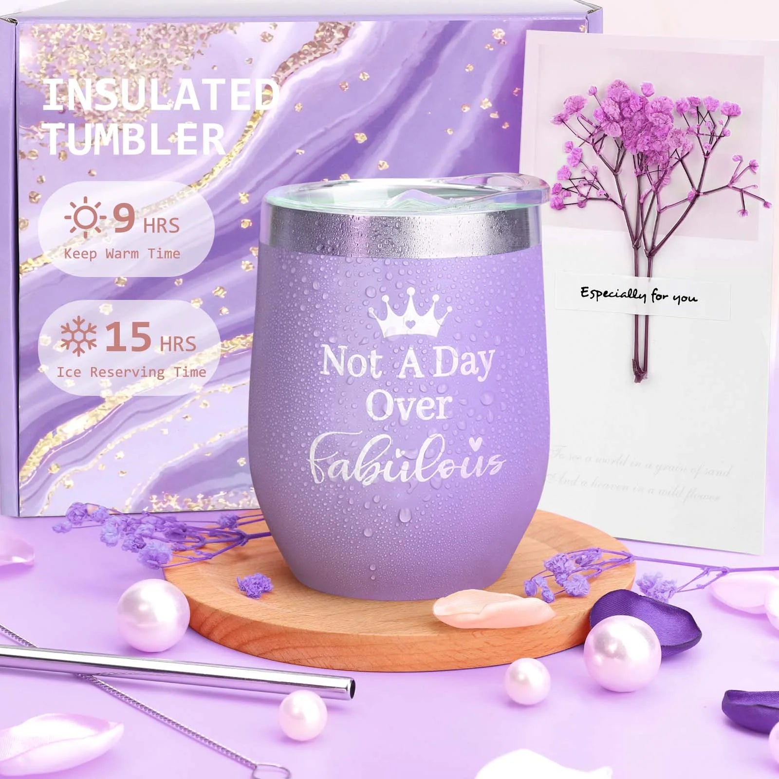 Gift Baskets Set for Women, 0 Pack Bath and Body Set for Christmas Holiday Birthday Gift, Purple