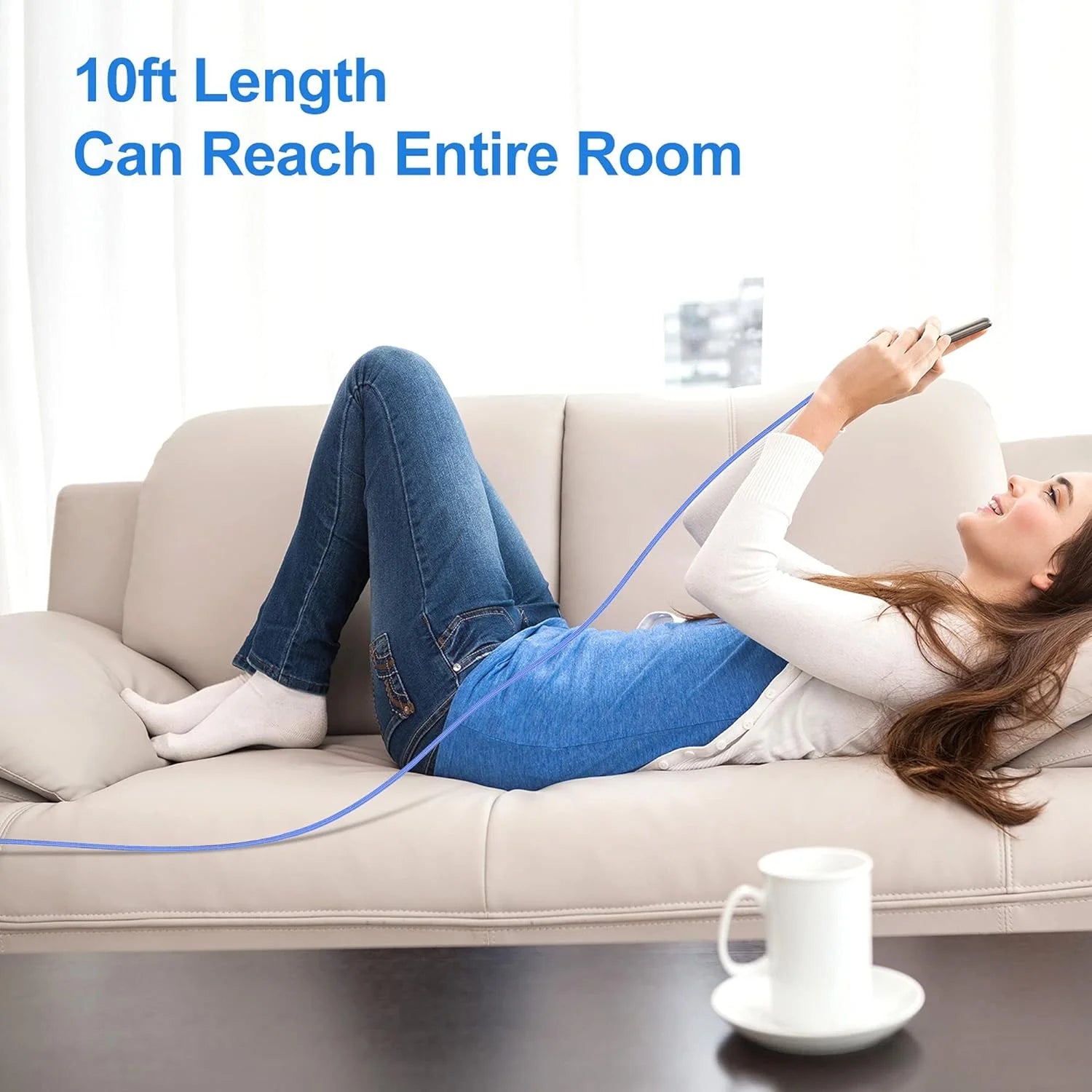 3Pack I-Phone Charger 10Ft Cord Lightnin Fast Charging Cable for I-Phone , I.Pad - Blue