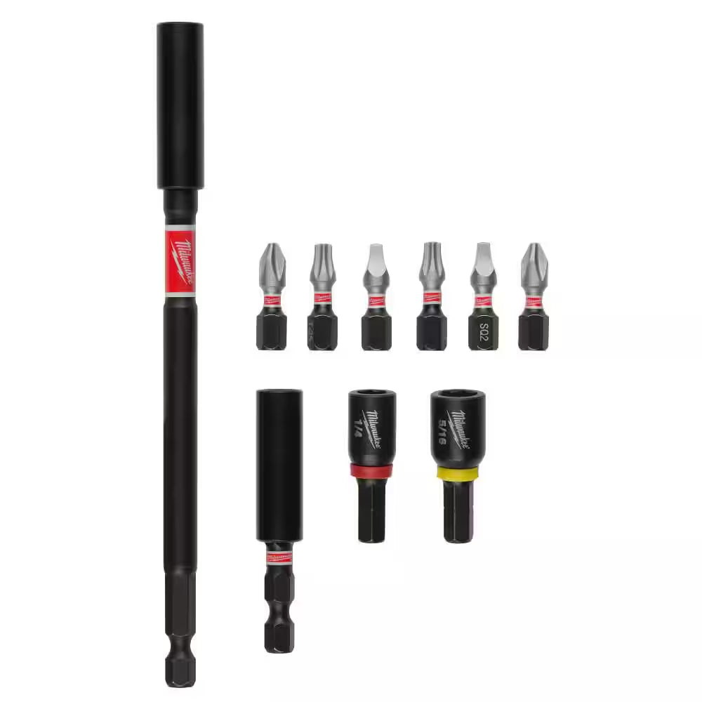SHOCKWAVE Impact Duty Alloy Steel Screw Driver Bit Set (10-Piece)