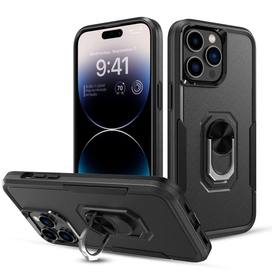 Phone Case with Ring Stand for Iphone 14 Pro Max/14 Pro/14 Plus/14 Shockproof Armor Cover, Black