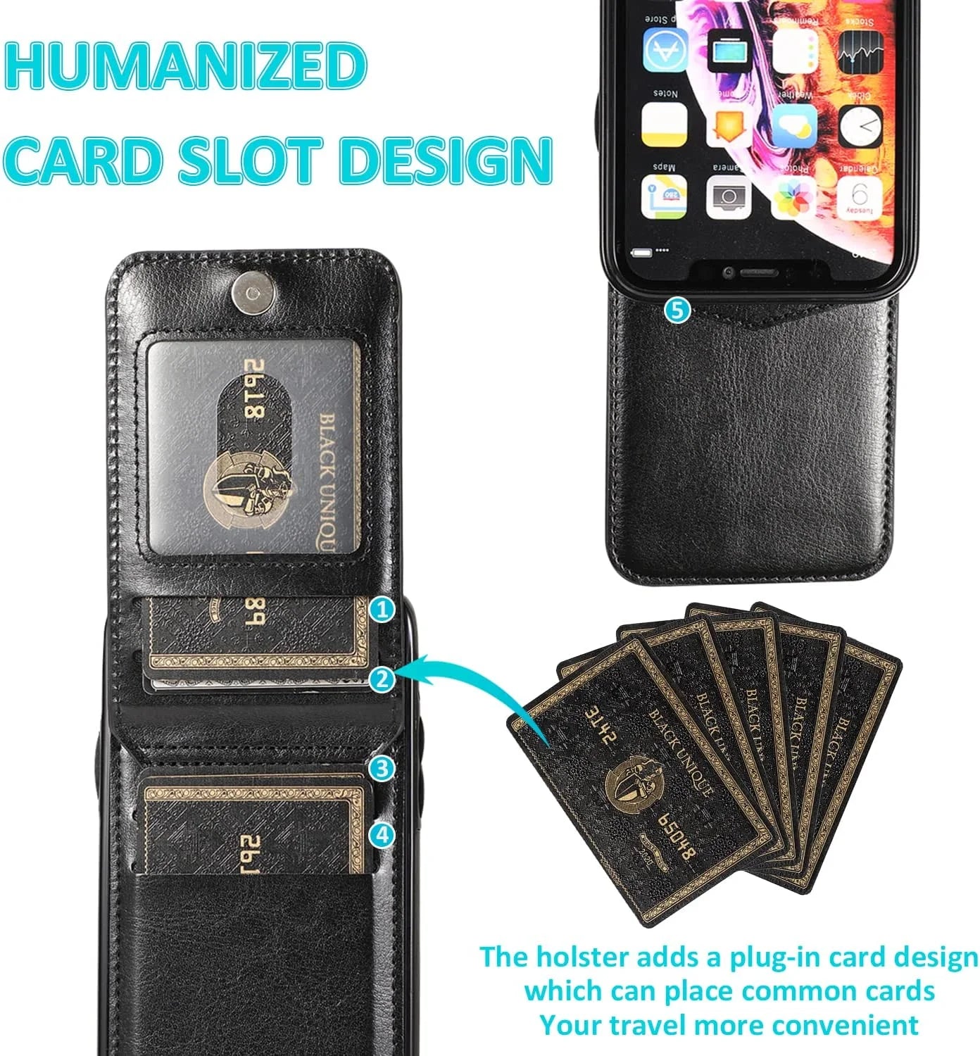 Wallet Case for Apple Iphone 14 Pro Leather Wallet Card Holder Case, Built in Kickstand with 6 Card Slots Holder for Apple Iphone 14 Pro, Pink