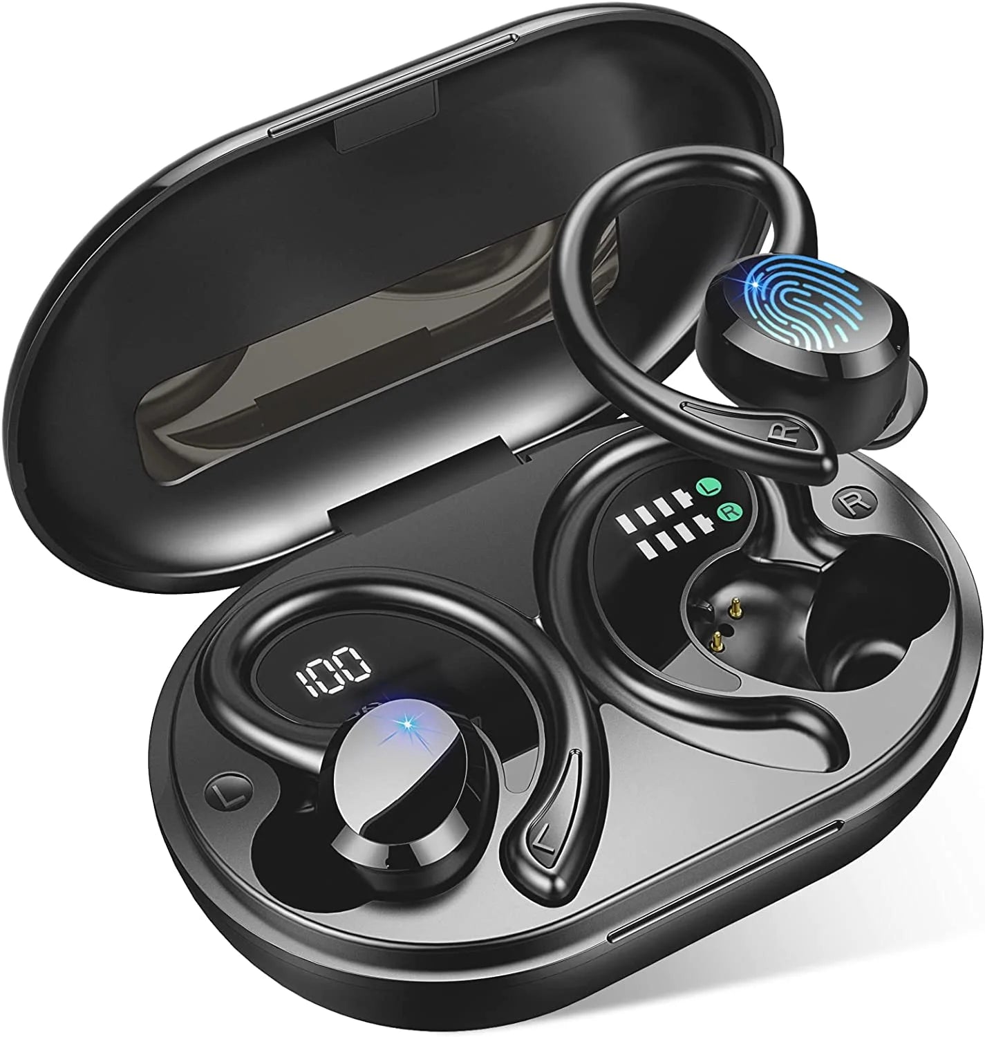 Wireless Earbuds, Bluetooth 5.3 Headphones Bass Stereo, Bluetooth Earbuds with Noise Cancelling Mic, IP7 Waterproof in Ear Earphones, 36H LED Display Ear Buds for Laptop Pad Phones Sports