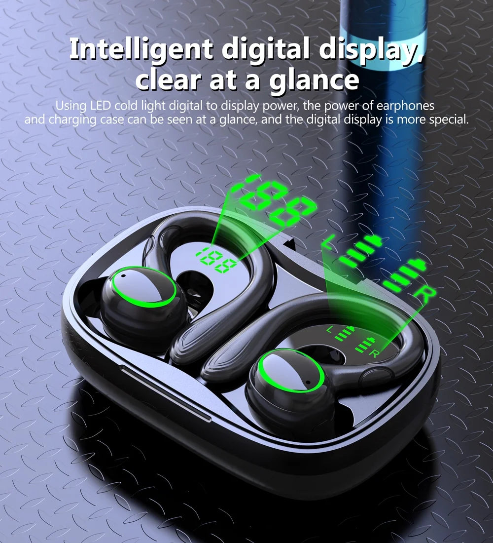 Wireless Earbuds, Bluetooth 5.3 Headphones Bass Stereo, Bluetooth Earbuds with Noise Cancelling Mic, IP7 Waterproof in Ear Earphones, 36H LED Display Ear Buds for Laptop Pad Phones Sports