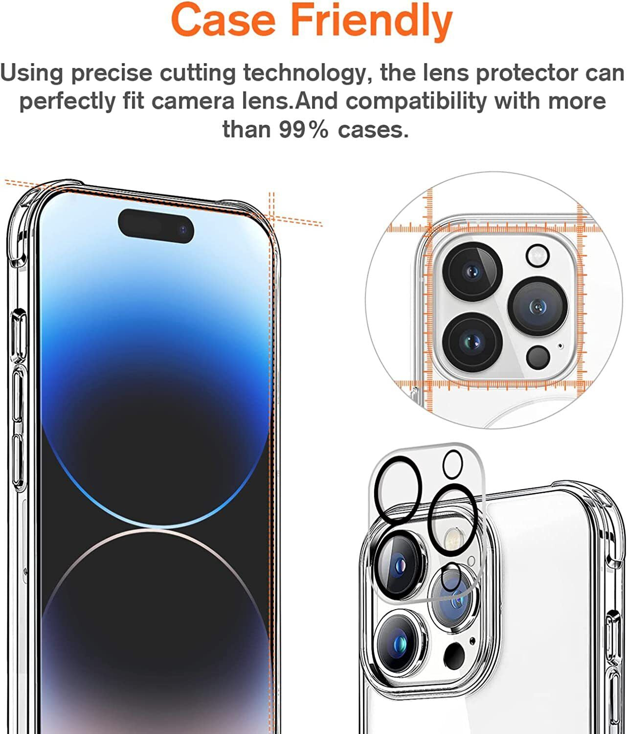 For Iphone 16 15 14 13 12 11 Pro Max Tempered Glass Screen + Camera Protector
