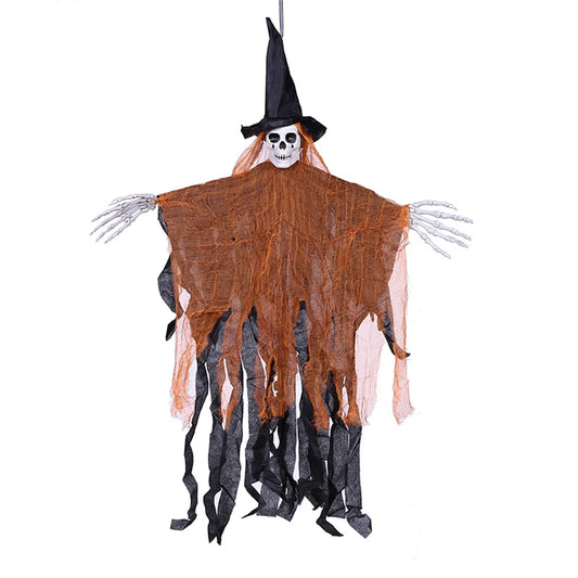 Halloween Hanging Ghost, 32 X 40 Inch  Hanging Halloween Skeleton Ghosts Decorations, Grim Reapers for Best Halloween Outdoor Decorations, Orange