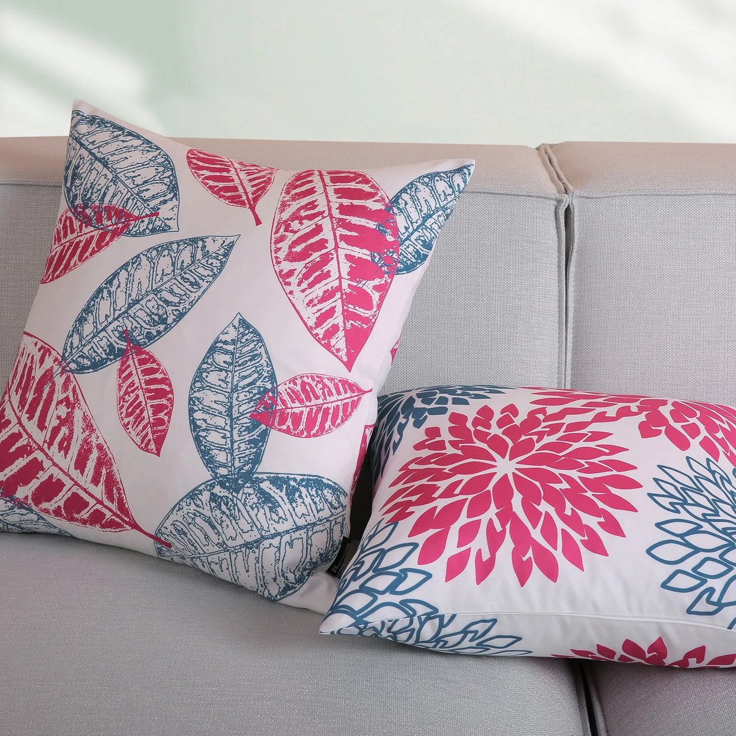 New Living Series Double-Sided Design Decorative Throw Pillow Cover, 18" X 18", Blue/Purple, 4 Pack