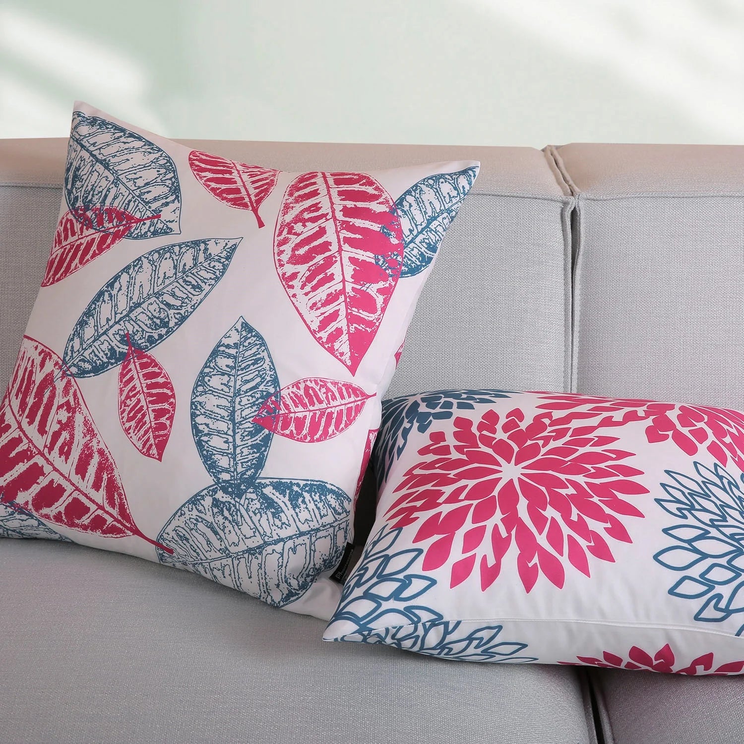 New Living Series Double-Sided Design Decorative Throw Pillow Cover, 18" X 18", Blue/Purple, 4 Pack