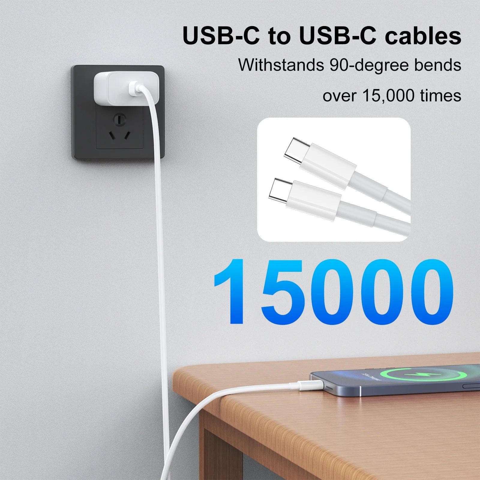 Iphone Charger USB C Fast Charger, 3 Pack 20W Type C Wall Charger Block with 6FT USB C & L Cable, Compatible with Iphone 16/15 Pro Max/14/13/12/11, Samsung Galaxy, Ipad, Airpods, Pixel