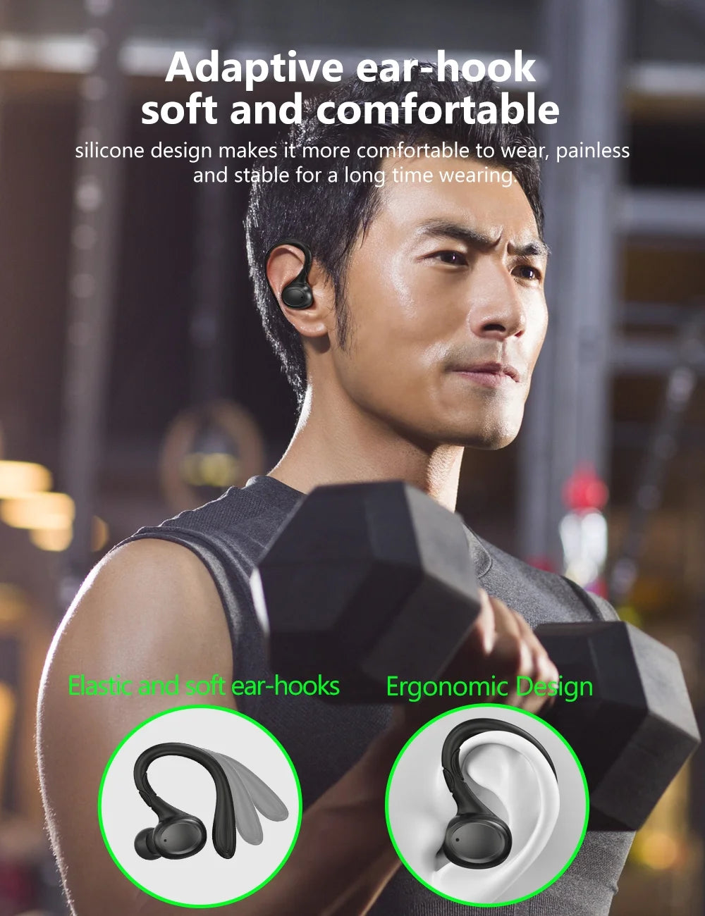 Wireless Earbuds, Bluetooth 5.3 Headphones Bass Stereo, Bluetooth Earbuds with Noise Cancelling Mic, IP7 Waterproof in Ear Earphones, 36H LED Display Ear Buds for Laptop Pad Phones Sports