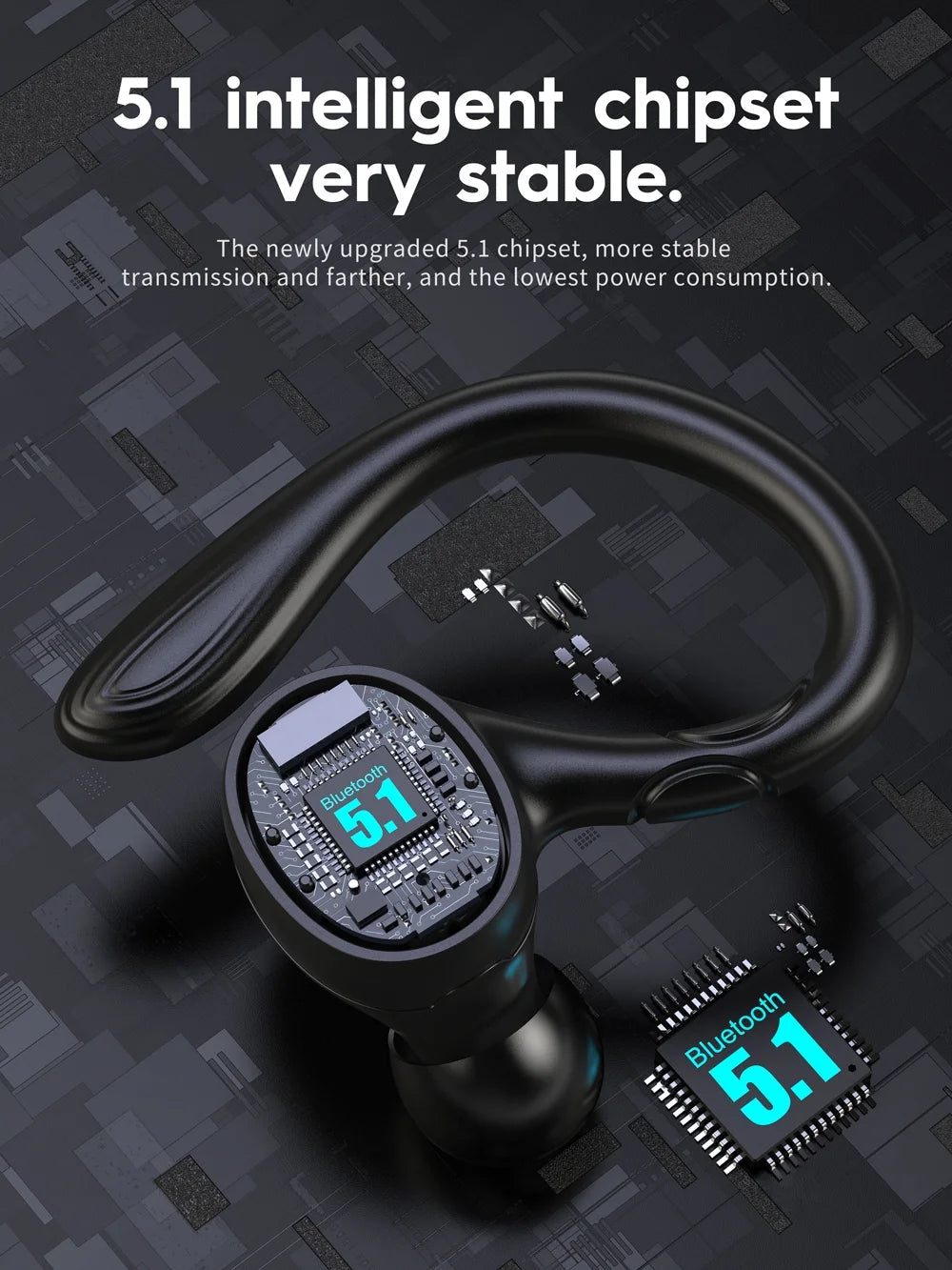 Wireless Earbuds, Bluetooth 5.3 Headphones Bass Stereo, Bluetooth Earbuds with Noise Cancelling Mic, IP7 Waterproof in Ear Earphones, 36H LED Display Ear Buds for Laptop Pad Phones Sports