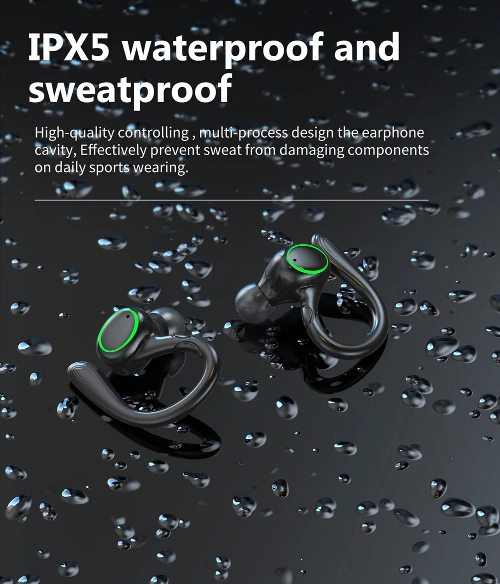 Wireless Earbuds, Bluetooth 5.3 Headphones Bass Stereo, Bluetooth Earbuds with Noise Cancelling Mic, IP7 Waterproof in Ear Earphones, 36H LED Display Ear Buds for Laptop Pad Phones Sports